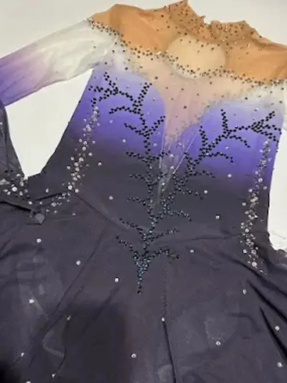 New Purple Navy Crystal Skating Dress Girls 10